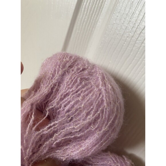 Fancy 3 Skeins Yarn Light Purple Gold Glitter 150g #412 - Picture 3 of 3